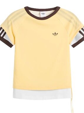 adidas Originals Yellow Short-Sleeve Ringer Tee with Black Trim
